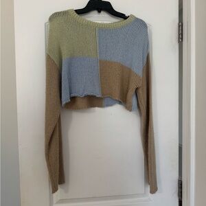 Le Lis Colorblock Sweater - Blue, Green, Tan